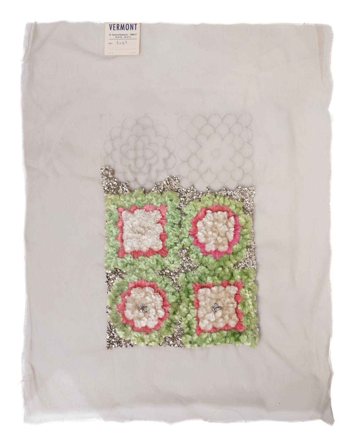 Collection of Six Embroidery Samples by Vermont, Paris, 1950-78s