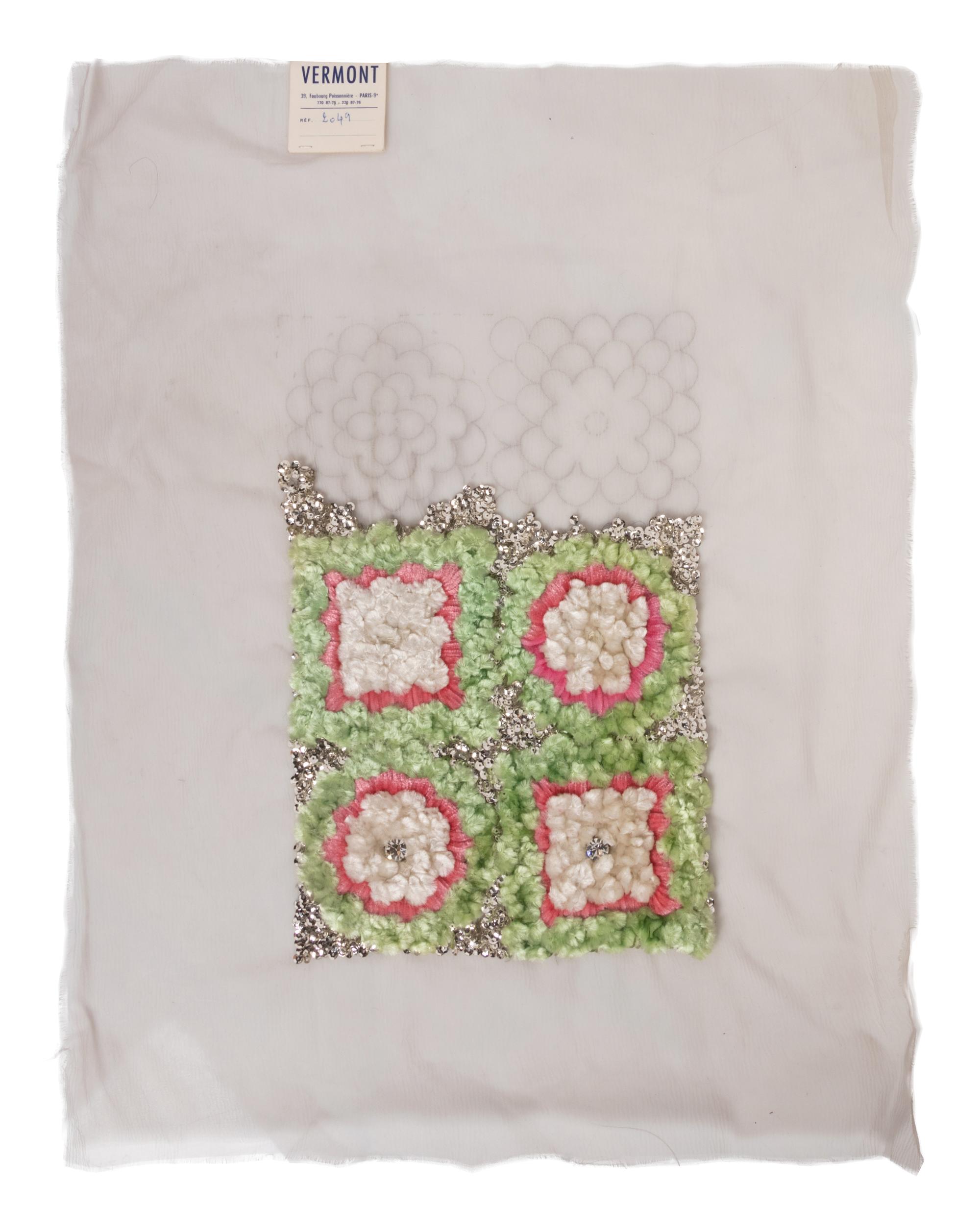 Collection of Six Embroidery Samples by Vermont, Paris, 1950-78s