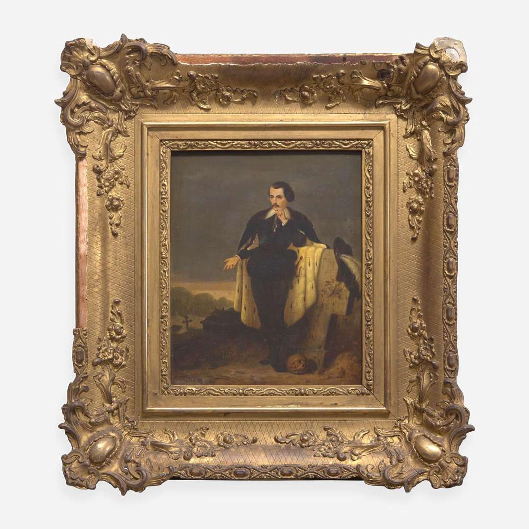 Continental / American School 19th century A Portrait of the Actor Charles Kean (1811-1868) as Hamlet