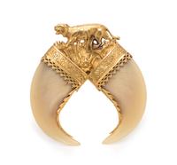 A Victorian Yellow Gold and Tiger Claw Pendant/Brooch, Circa 1877,