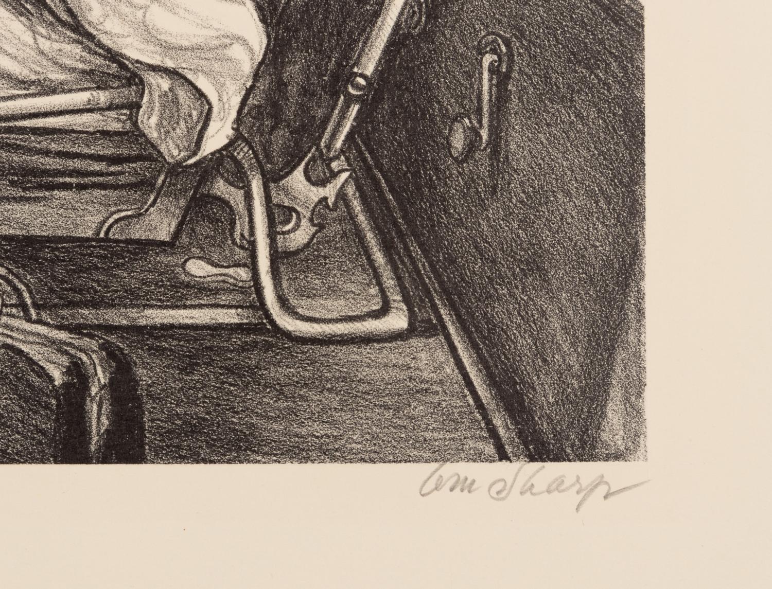 A group of six American prints (Ruth Chaney, Basketball ; Maxim Gottlieb, The Village Thief ; John Gregory, Cortez Street, Boston ; Lawrence Kupferman, Victorian Mansion ; Reginald Marsh, Star Burlesque ; William Sharpe, Ambulance )