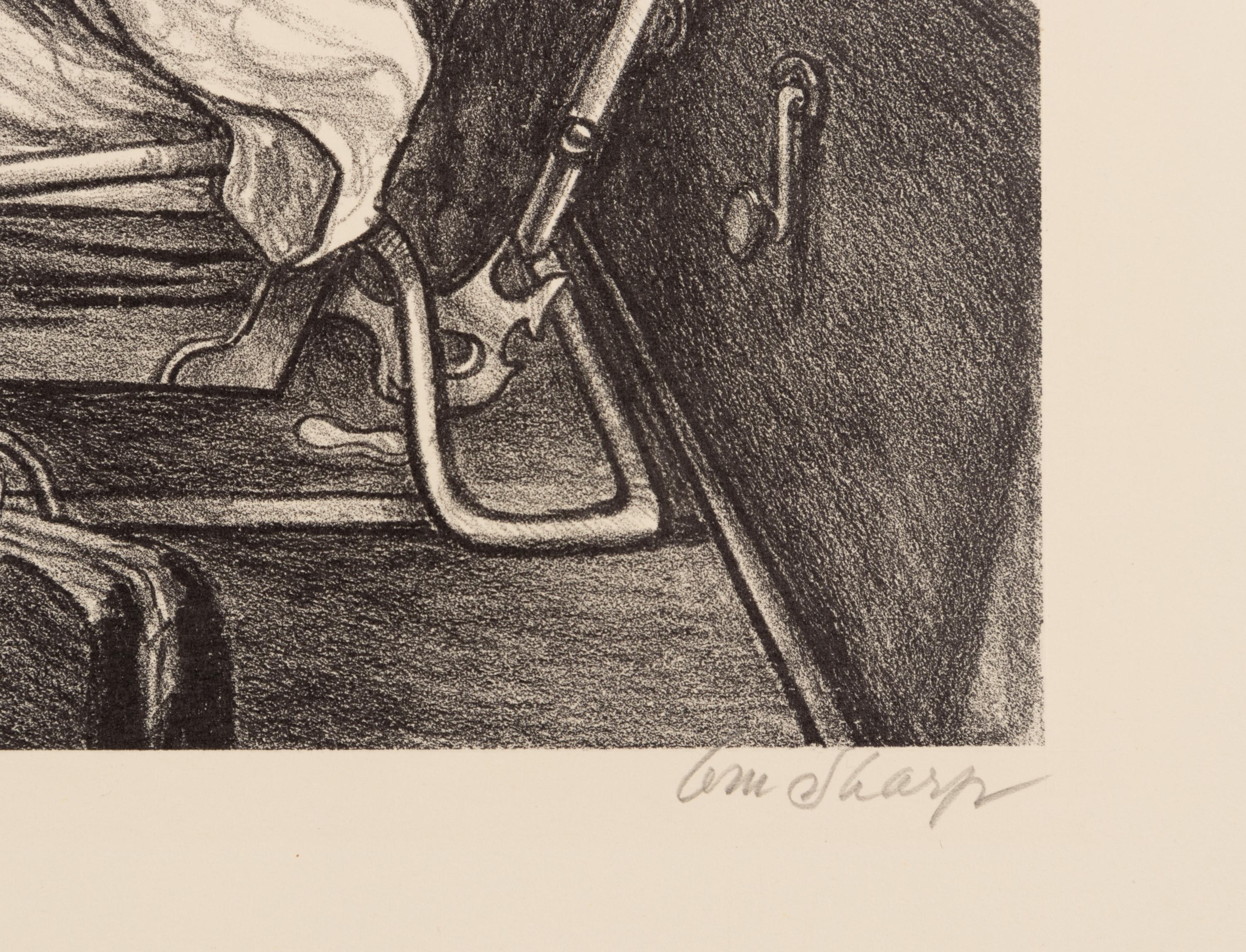 A group of six American prints (Ruth Chaney, Basketball ; Maxim Gottlieb, The Village Thief ; John Gregory, Cortez Street, Boston ; Lawrence Kupferman, Victorian Mansion ; Reginald Marsh, Star Burlesque ; William Sharpe, Ambulance )
