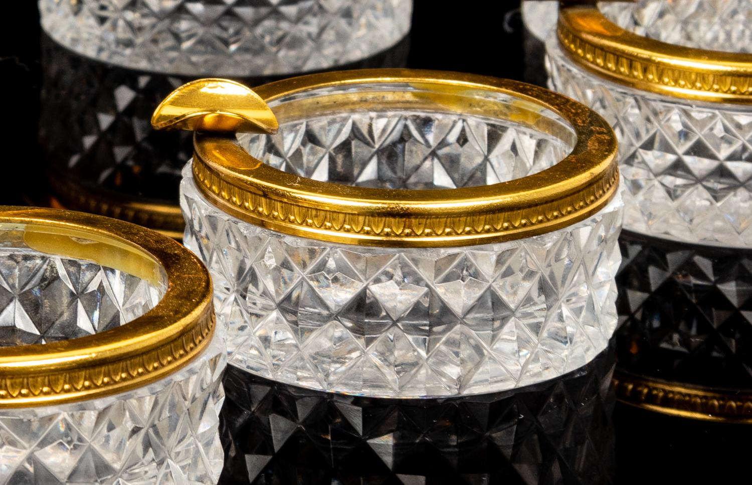 A Set of Nine Small Cut Glass Ash Trays