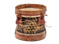 A Miniature Metal Mounted Snare Drum