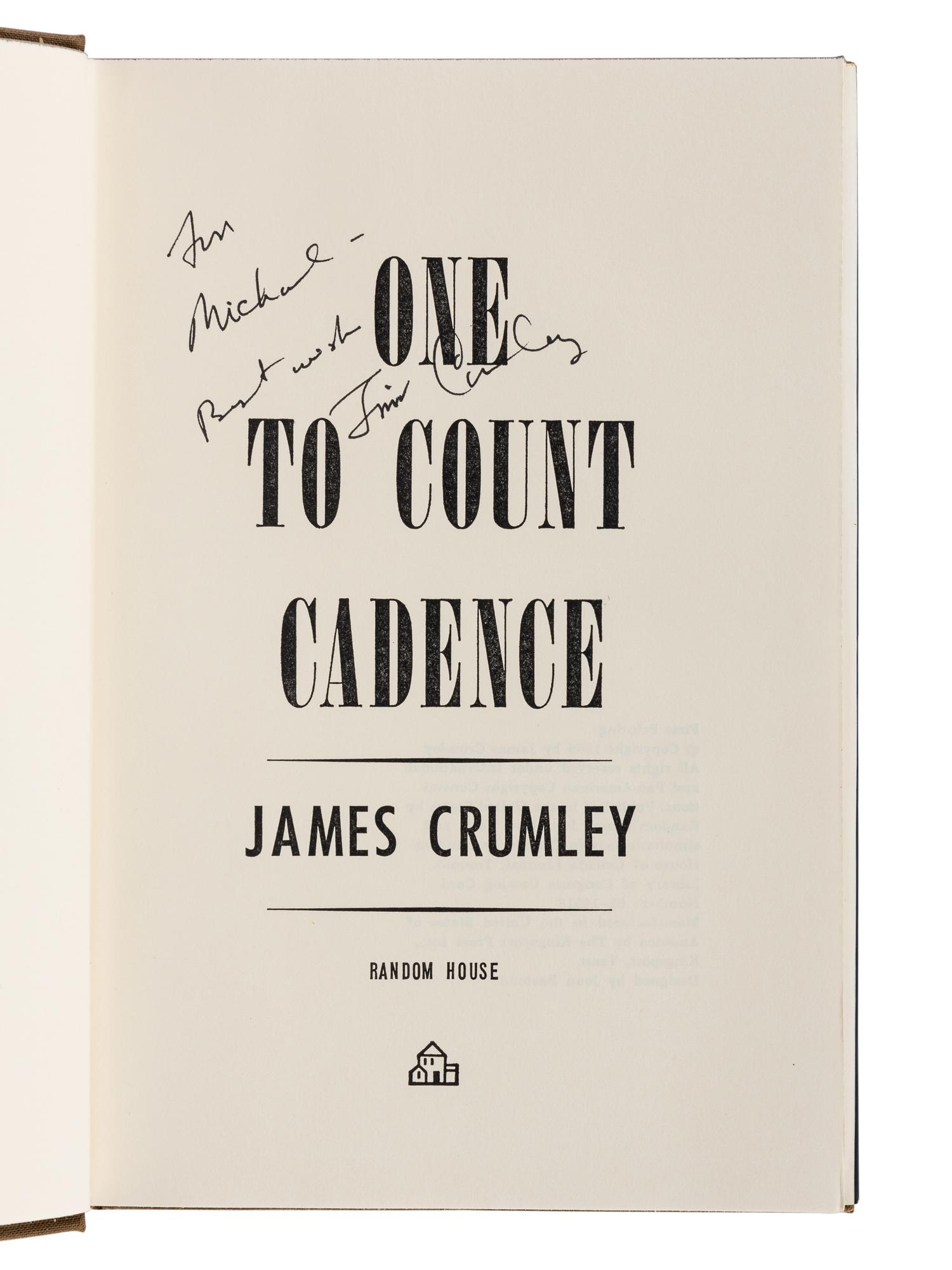 CRUMLEY, James (1939-2008). A group of 6 works by Crumley, ALL FIRST OR LIMITED EDITONS, ALL SIGNED OR INSCRIBED, comprising: