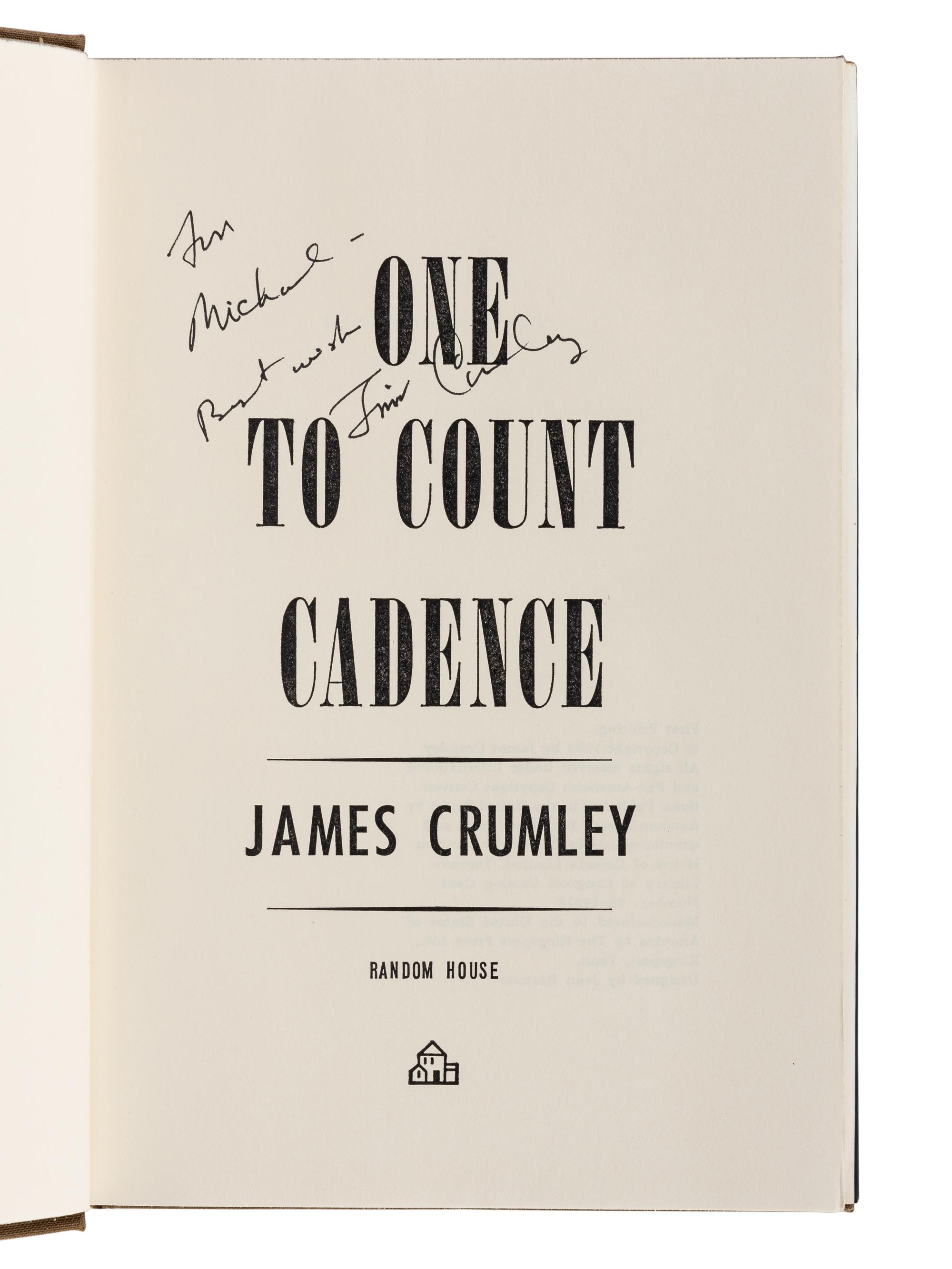 CRUMLEY, James (1939-2008). A group of 6 works by Crumley, ALL FIRST OR LIMITED EDITONS, ALL SIGNED OR INSCRIBED, comprising: