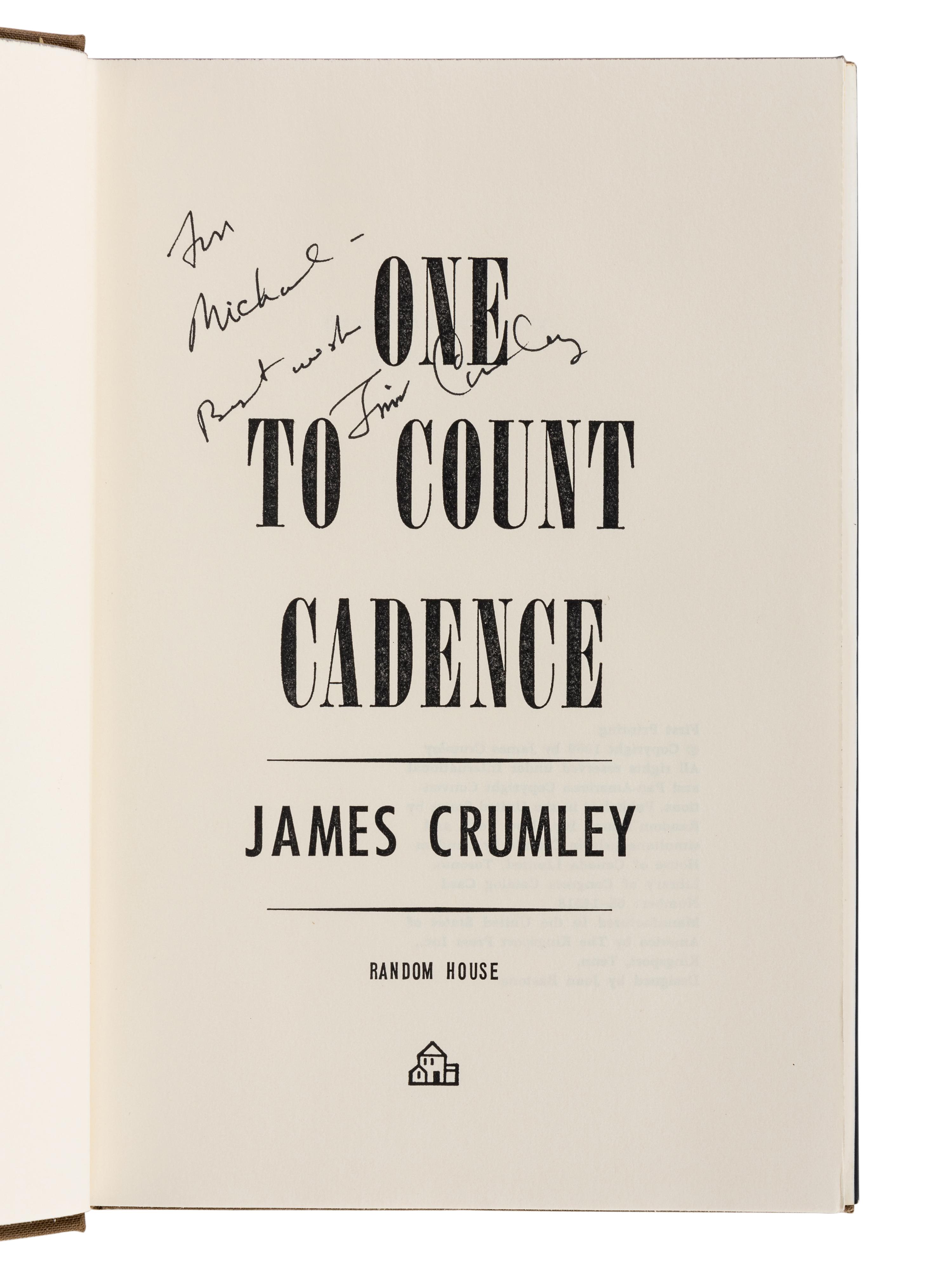 CRUMLEY, James (1939-2008). A group of 6 works by Crumley, ALL FIRST OR LIMITED EDITONS, ALL SIGNED OR INSCRIBED, comprising: