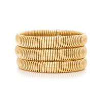 COLLECTION OF YELLOW GOLD TUBOGAS BRACELETS