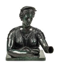 A Patinated Bronze Bust of a Woman