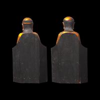 A Pair of Chinese Gilt Lacquered Wood Luohan Figures 木漆金羅漢兩尊