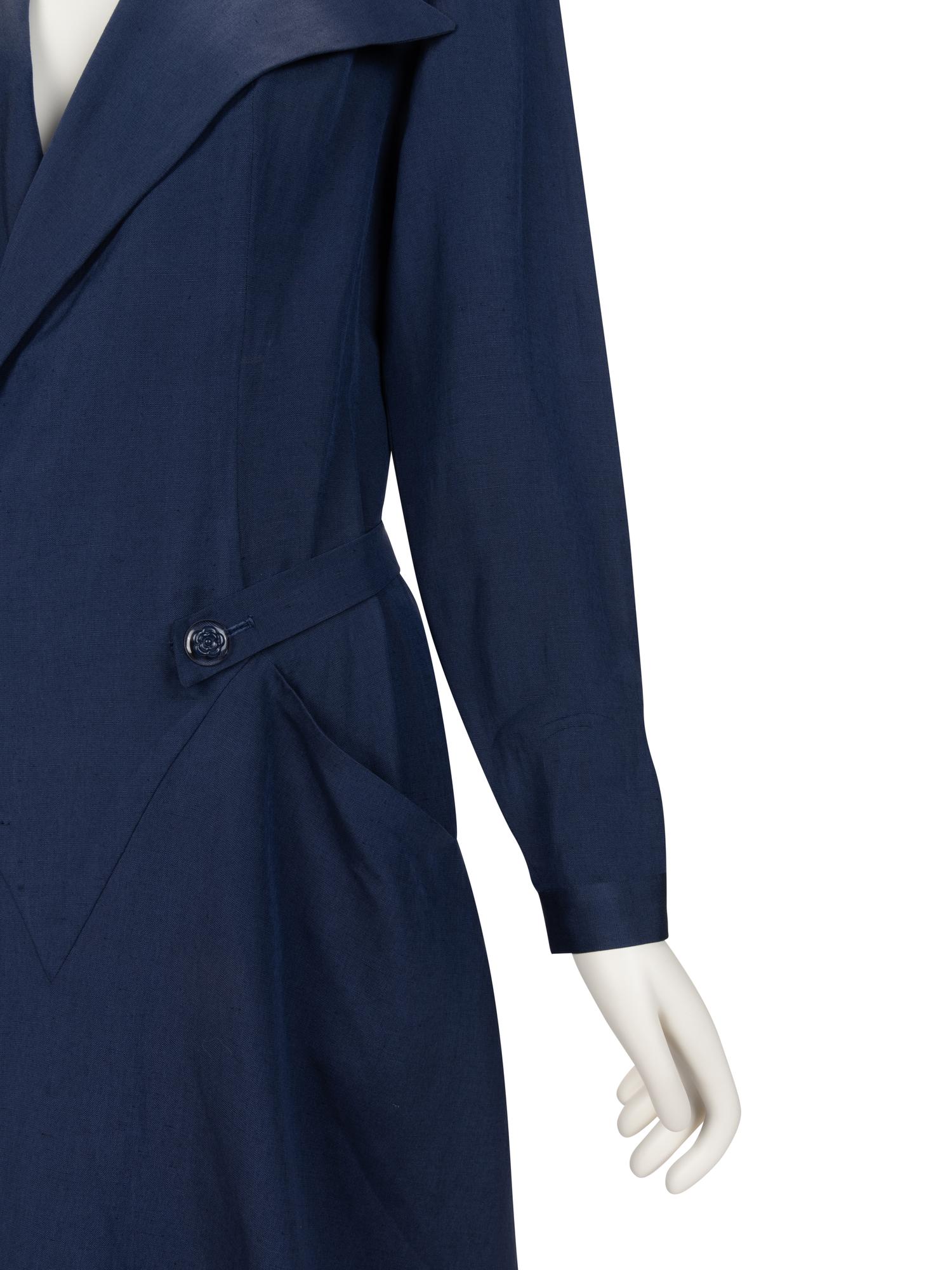 Chanel Blue Silk Dress, 1990s