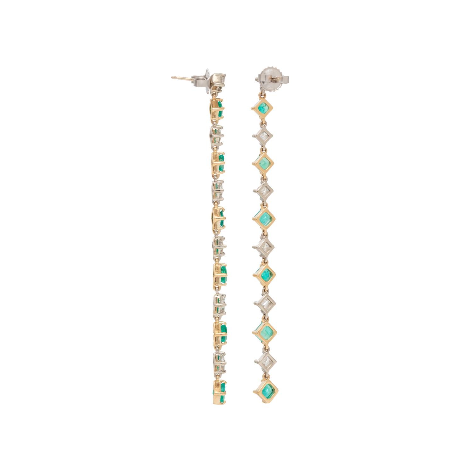 EMERALD AND DIAMOND EARRINGS