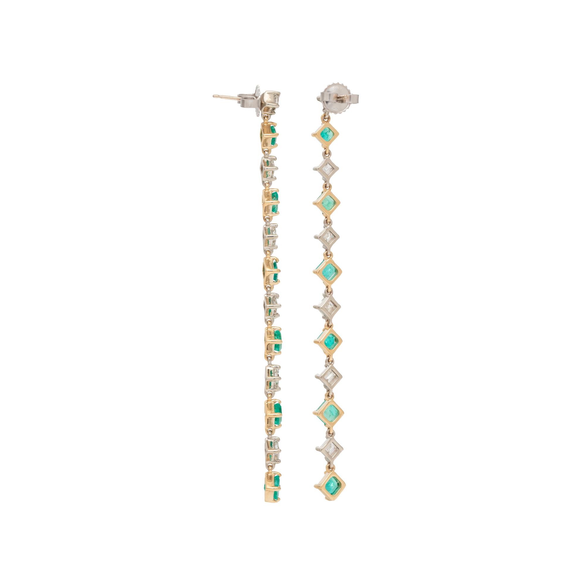 EMERALD AND DIAMOND EARRINGS