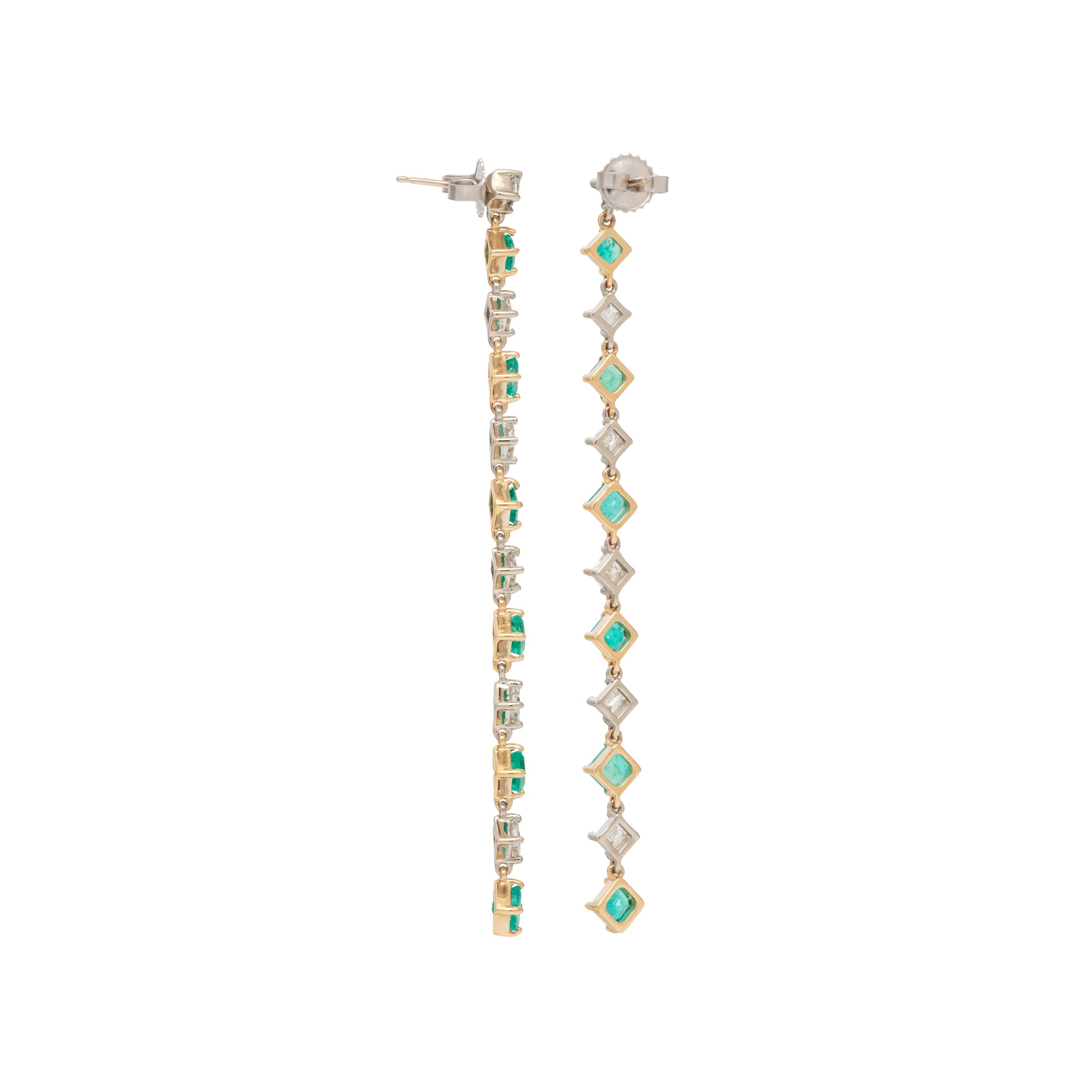 EMERALD AND DIAMOND EARRINGS