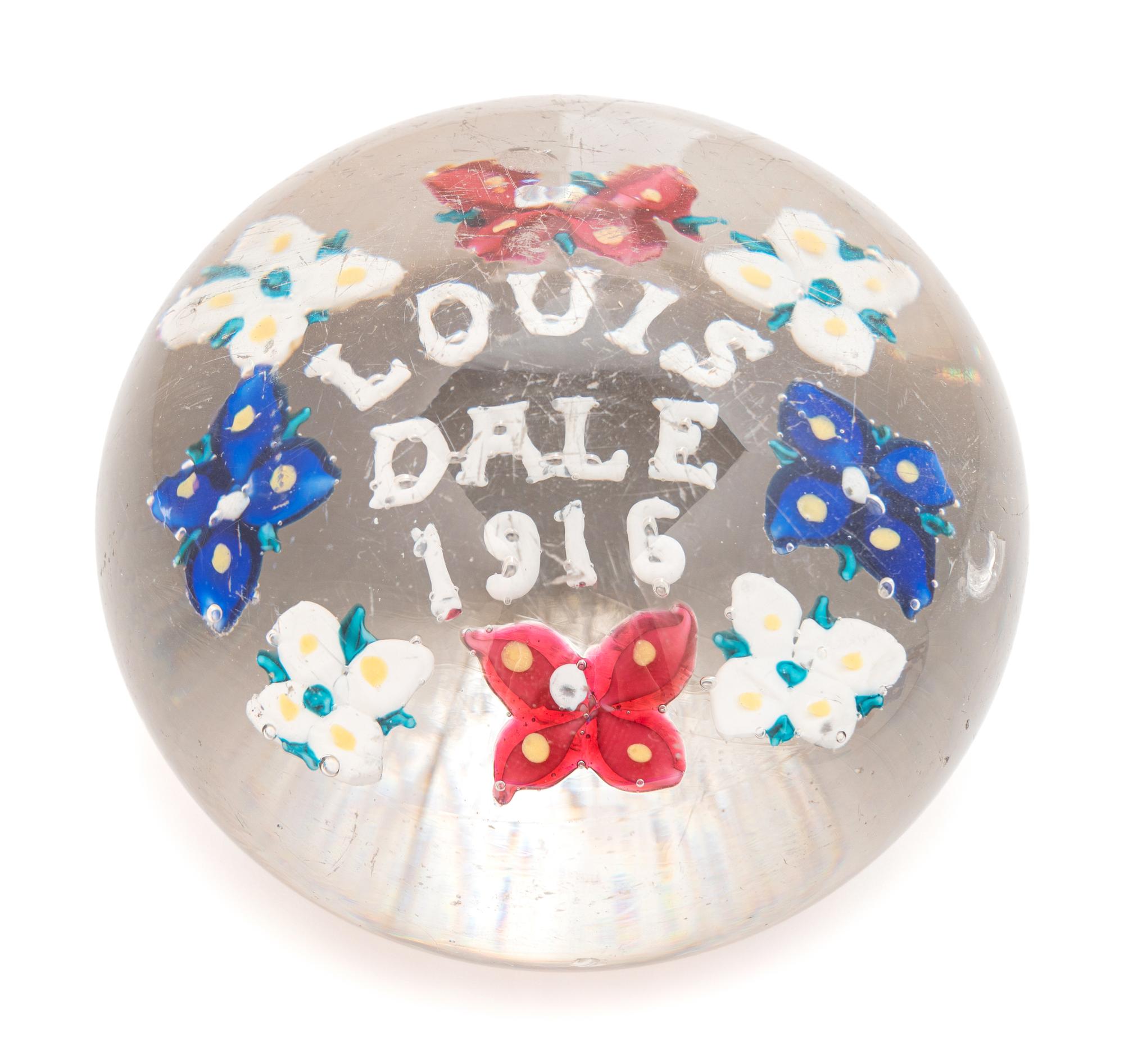 Three American Commemorative Glass Paperweights