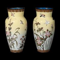 A Pair of Japanese Cloisonné Enamel Vases