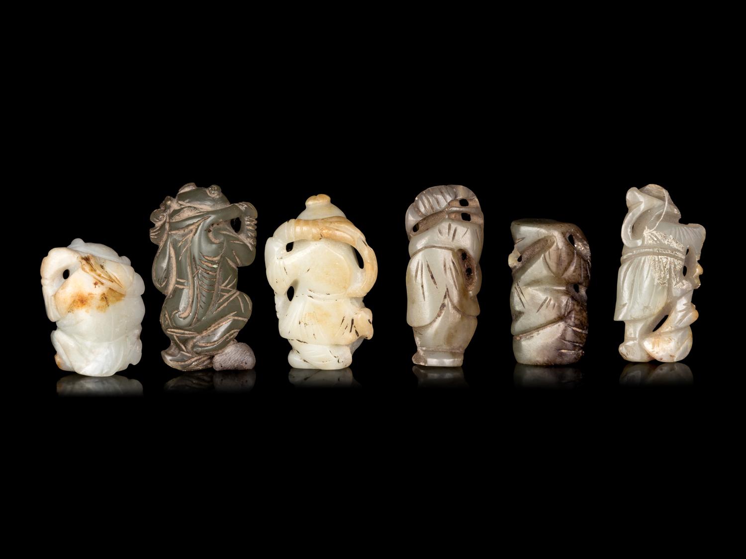Six Chinese Jade Carvings of Boys