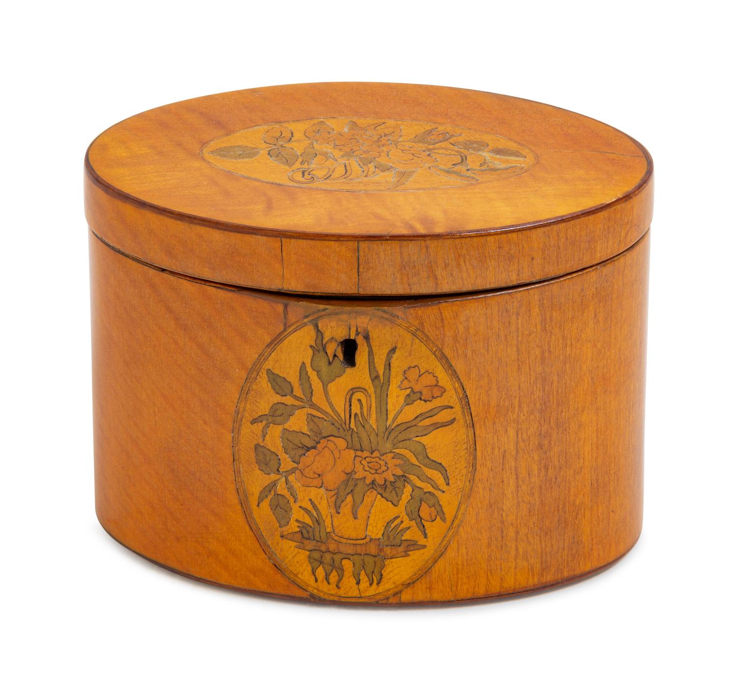 A Regency Marquetry Tea Caddy