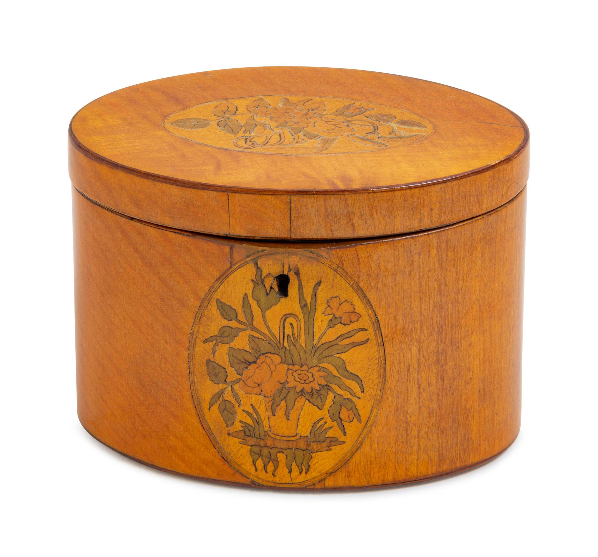 A Regency Marquetry Tea Caddy