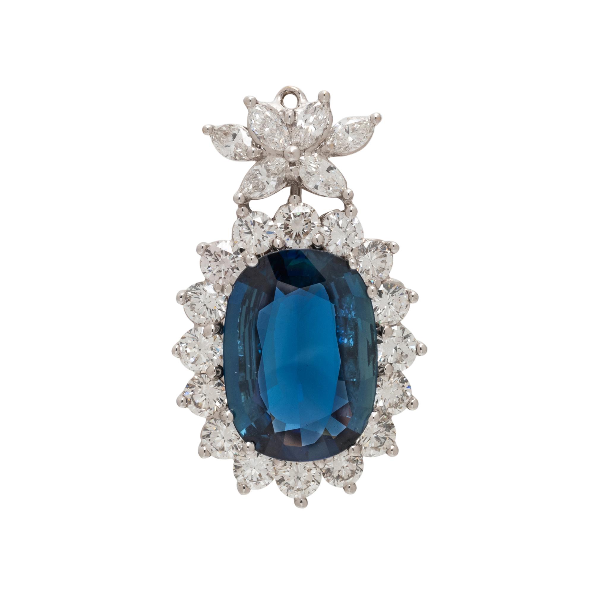 SAPPHIRE AND DIAMOND PENDANT