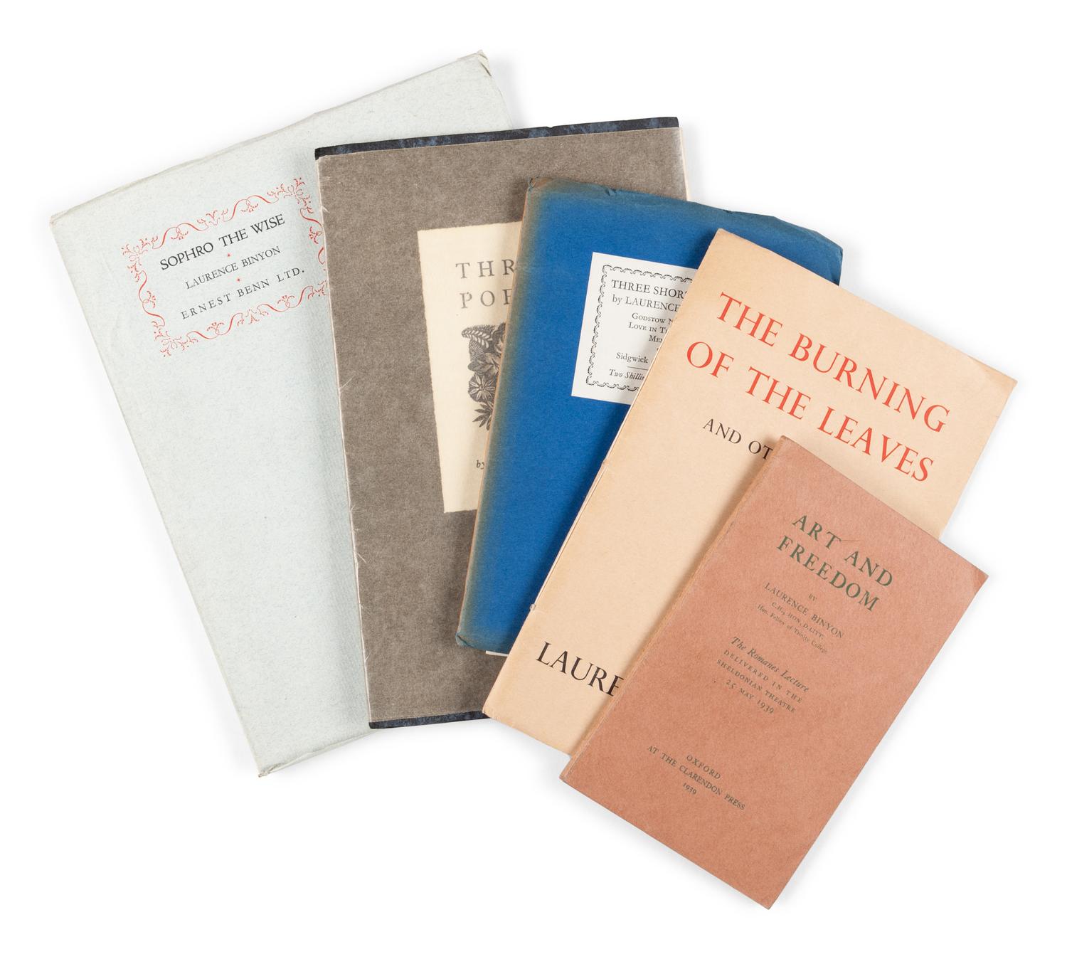 BINYON, Laurence (1869-1943). A small archive of letters and pamphlets.