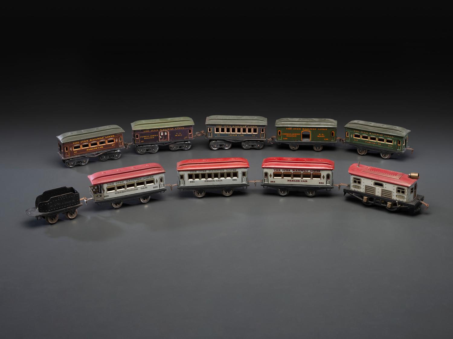 An Ives Tin Lithograph Train Set