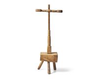 An Adjustable Double Maple, Hickory and Oak Candlestand