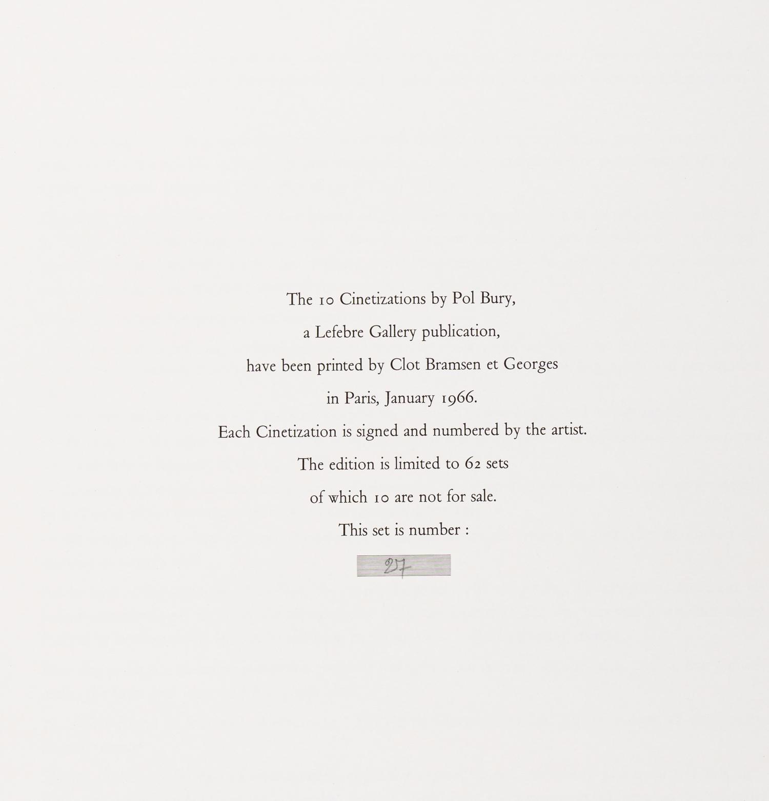 X Cinetizations Portfolio, 1966