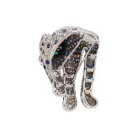 PLATINUM, DIAMOND, SAPPHIRE, AND EMERALD LEOPARD PIN