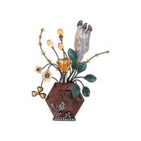 LUZ CAMINO, MIXED METAL AND MULTIGEM JARDINIERE BROOCH