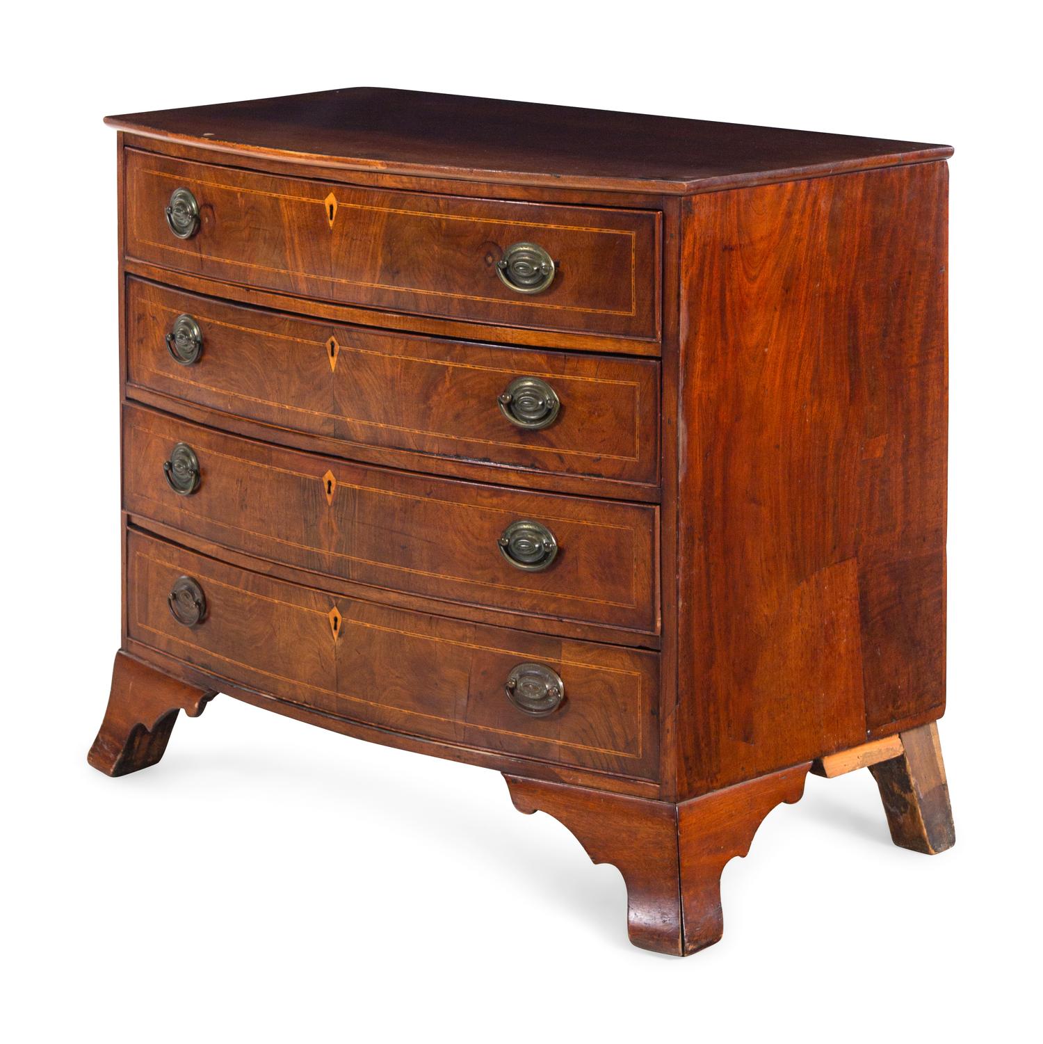A George III Mahogany Bowfront Chest of Drawers