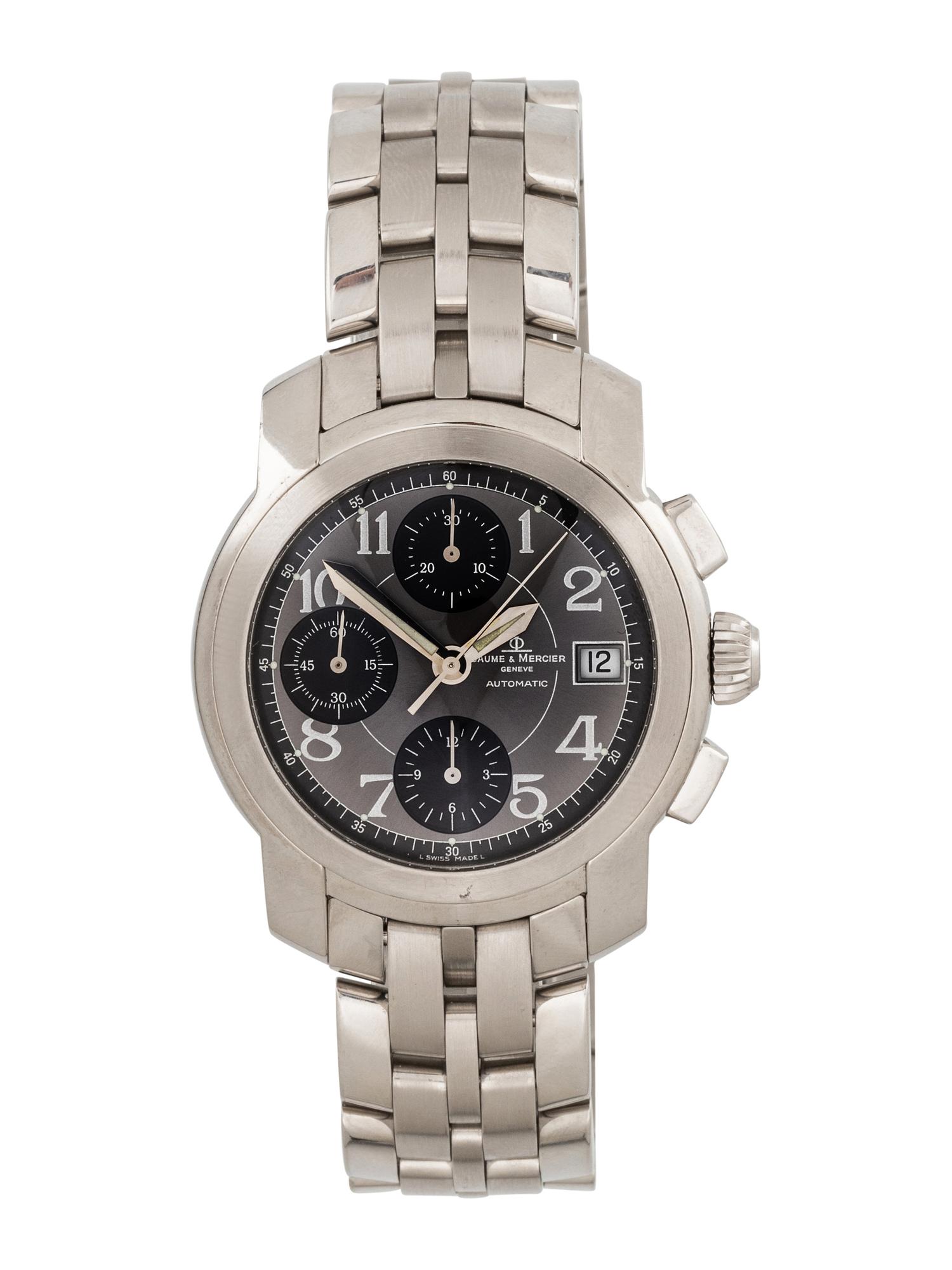 BAUME & MERCIER, STAINLESS STEEL 'CAPELAND' CHRONOGRAPH WATCH