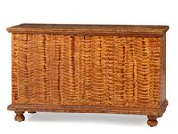 A Country Grain Painted Yellow Poplar Blanket Chest