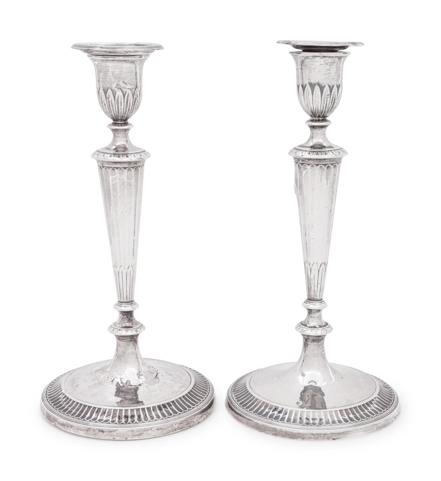 A Pair of George III Silver Candlesticks