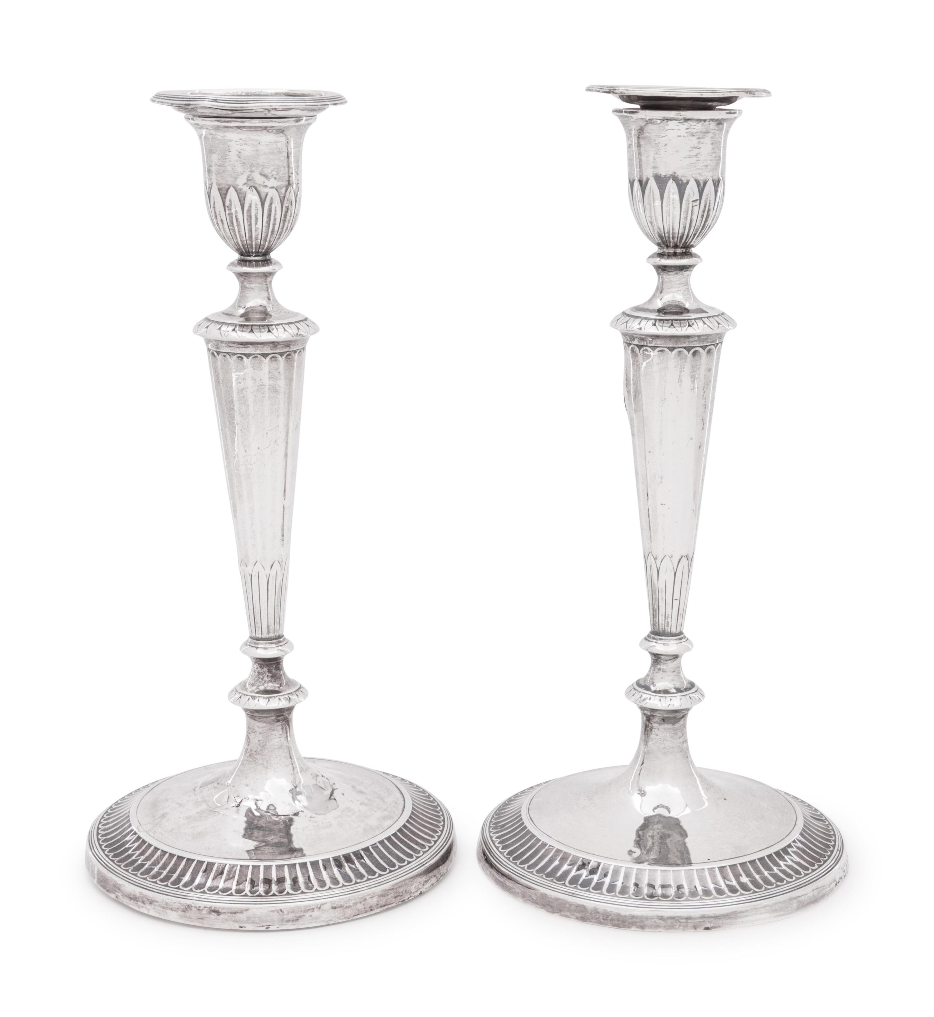 A Pair of George III Silver Candlesticks