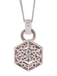 EMERALD AND DIAMOND PENDANT/NECKLACE