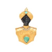 YELLOW GOLD AND MULTIGEM BROOCH