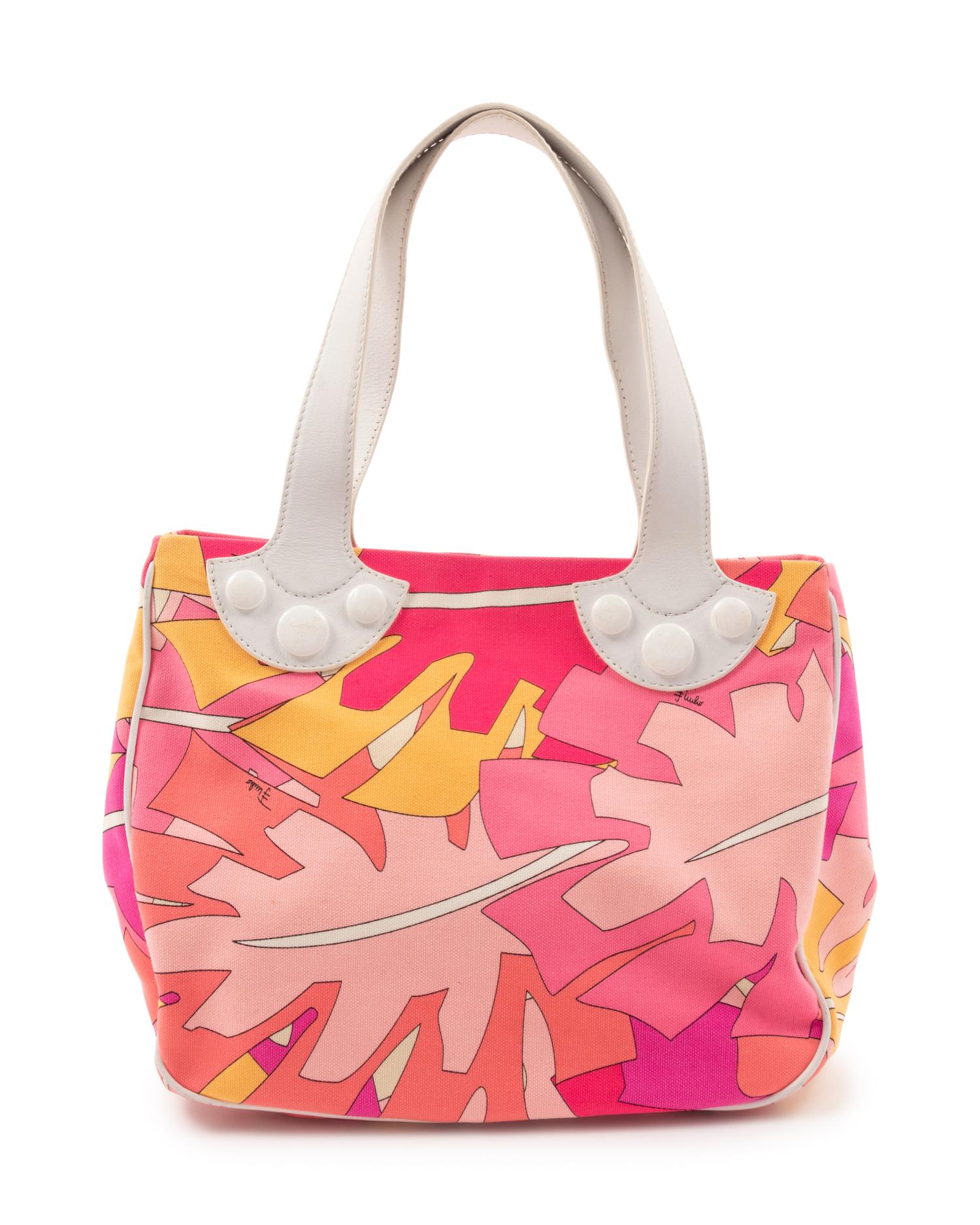 Pucci Pink Leaf Printed Bag, 1990s-2000s