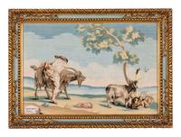 A Pair of Italian Silk and Metallic Thread Embroidered Landscape Panels by Marianna Elmo (b. 1730)