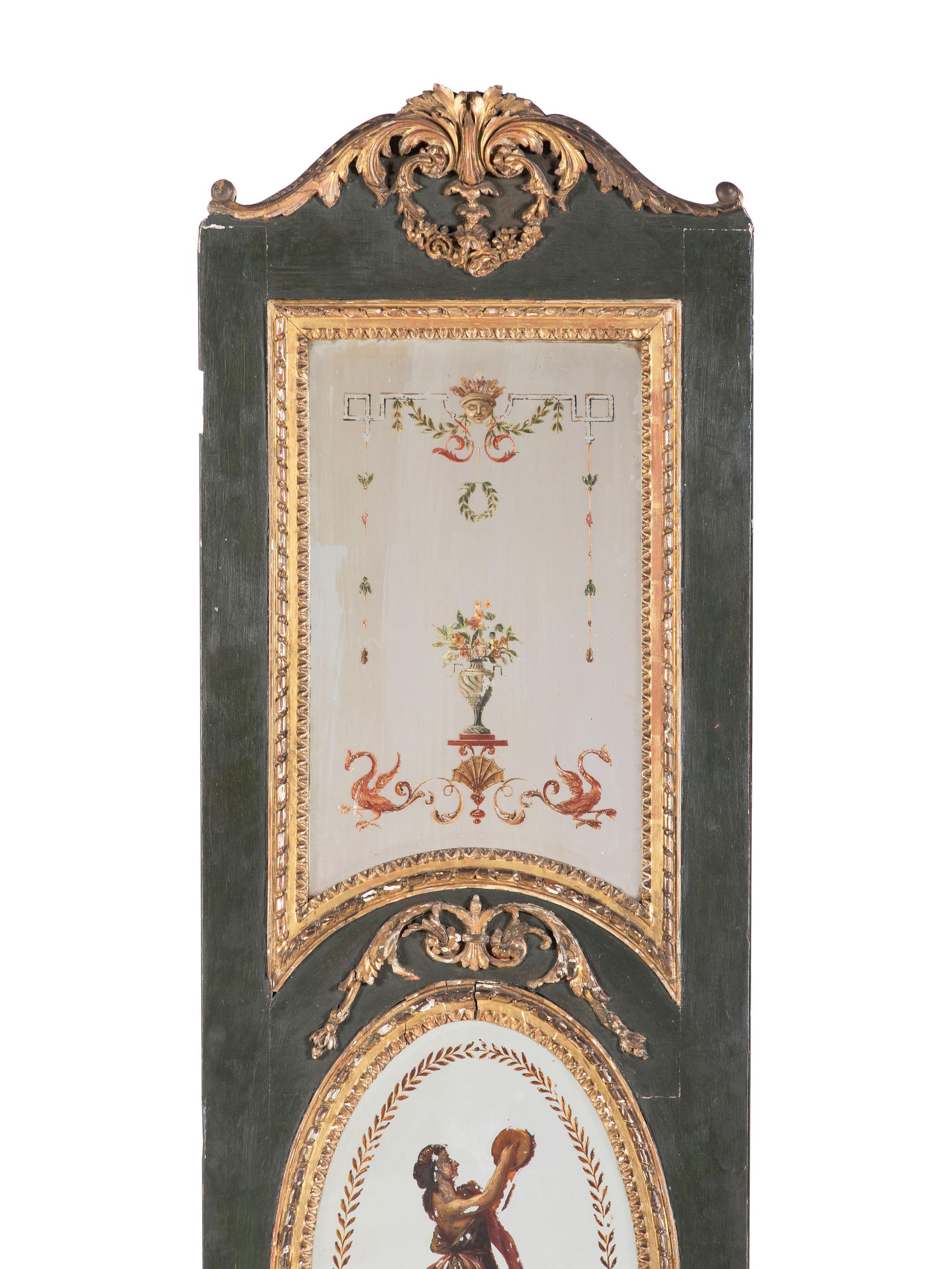 A Pair of Venetian Reverse-Painted Glass Doors