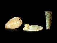 Three Chinese Jade and Hardstone Carved Figures