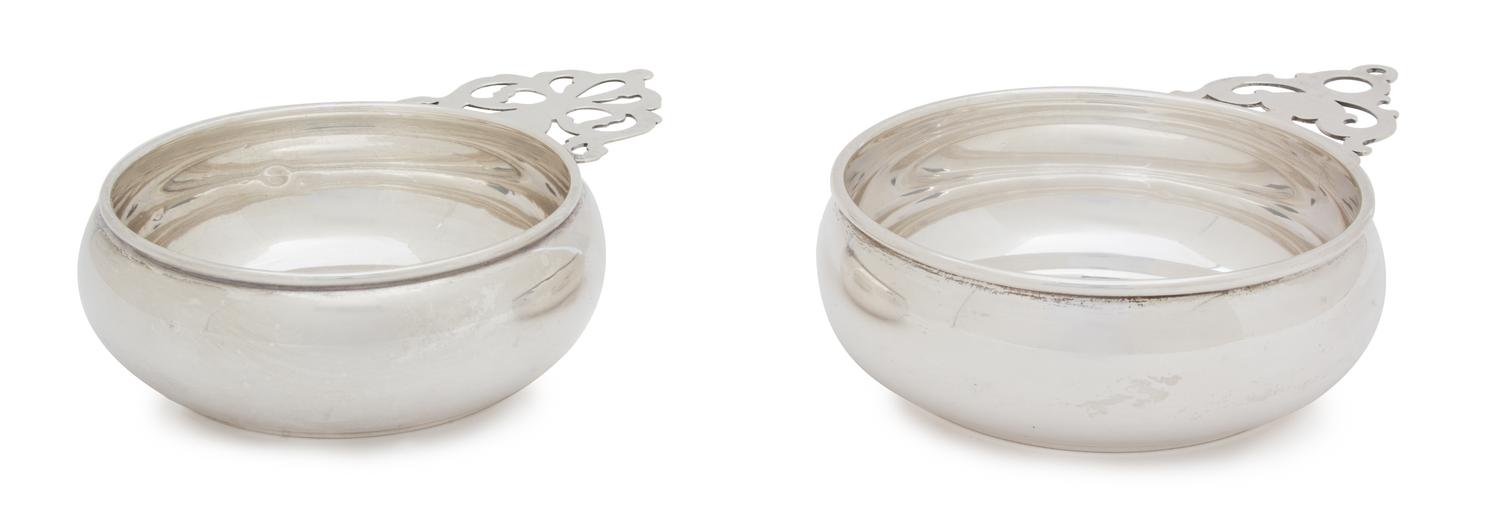 Two Silver Porringers, American, 20th Century, one by Wallace, the other unmarked