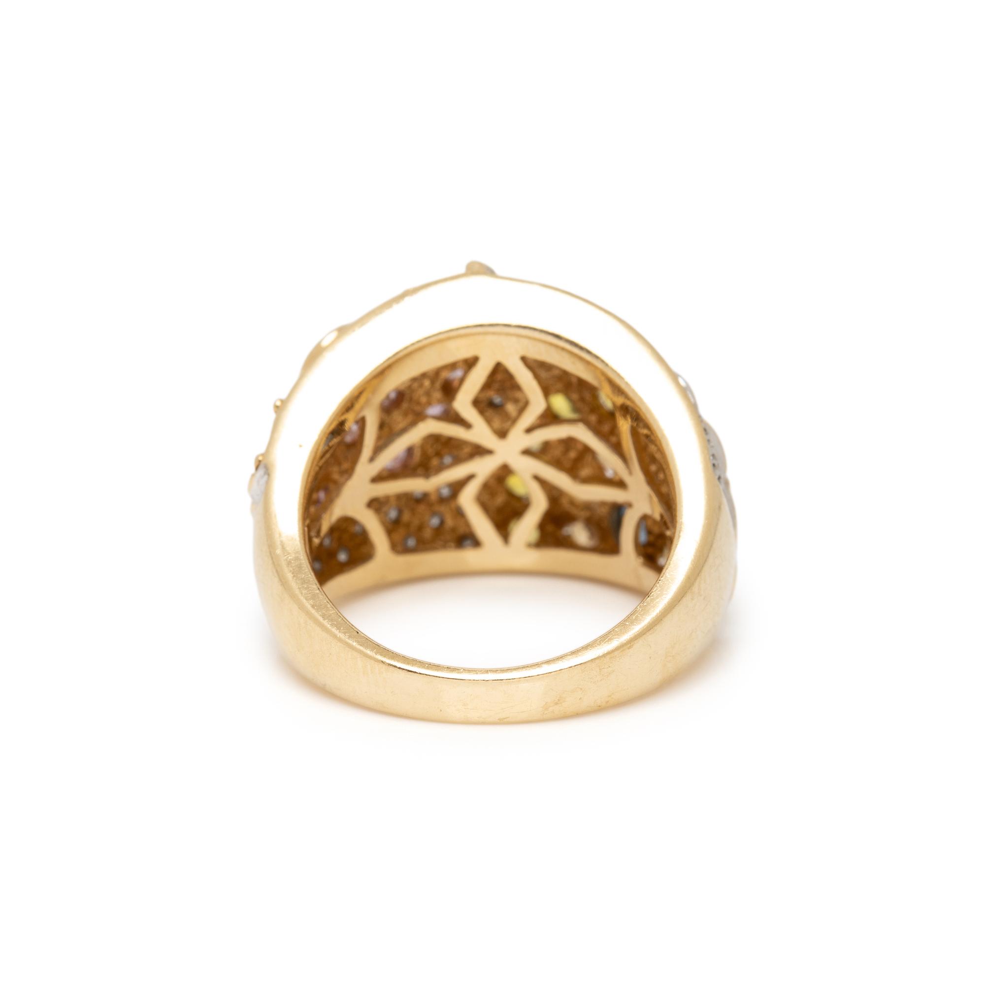 MULTICOLOR SAPPHIRE, DIAMOND, AND YELLOW GOLD SUITE