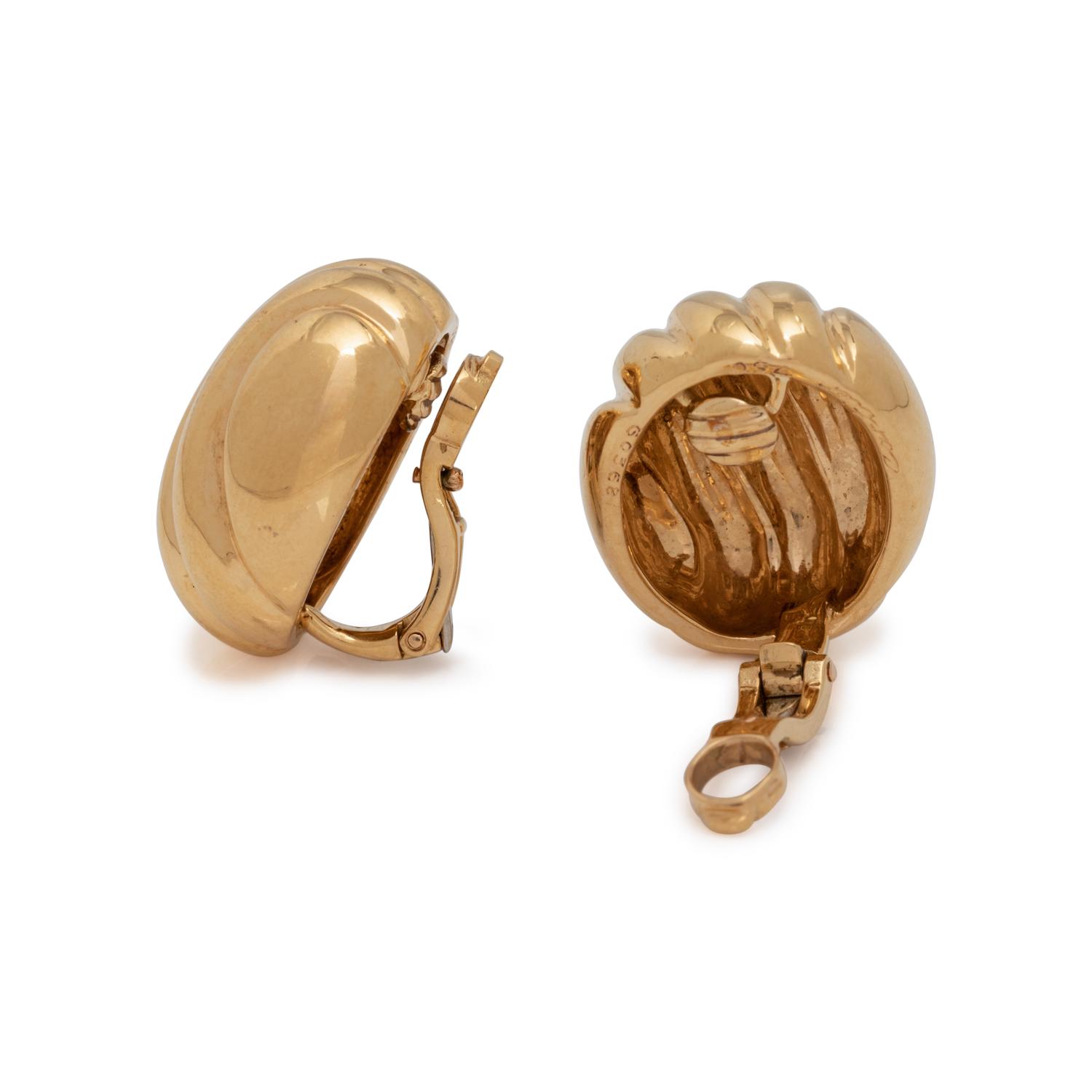 CARTIER, YELLOW GOLD EARCLIPS