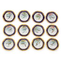 A Set of Twelve English Porcelain Fish Plates