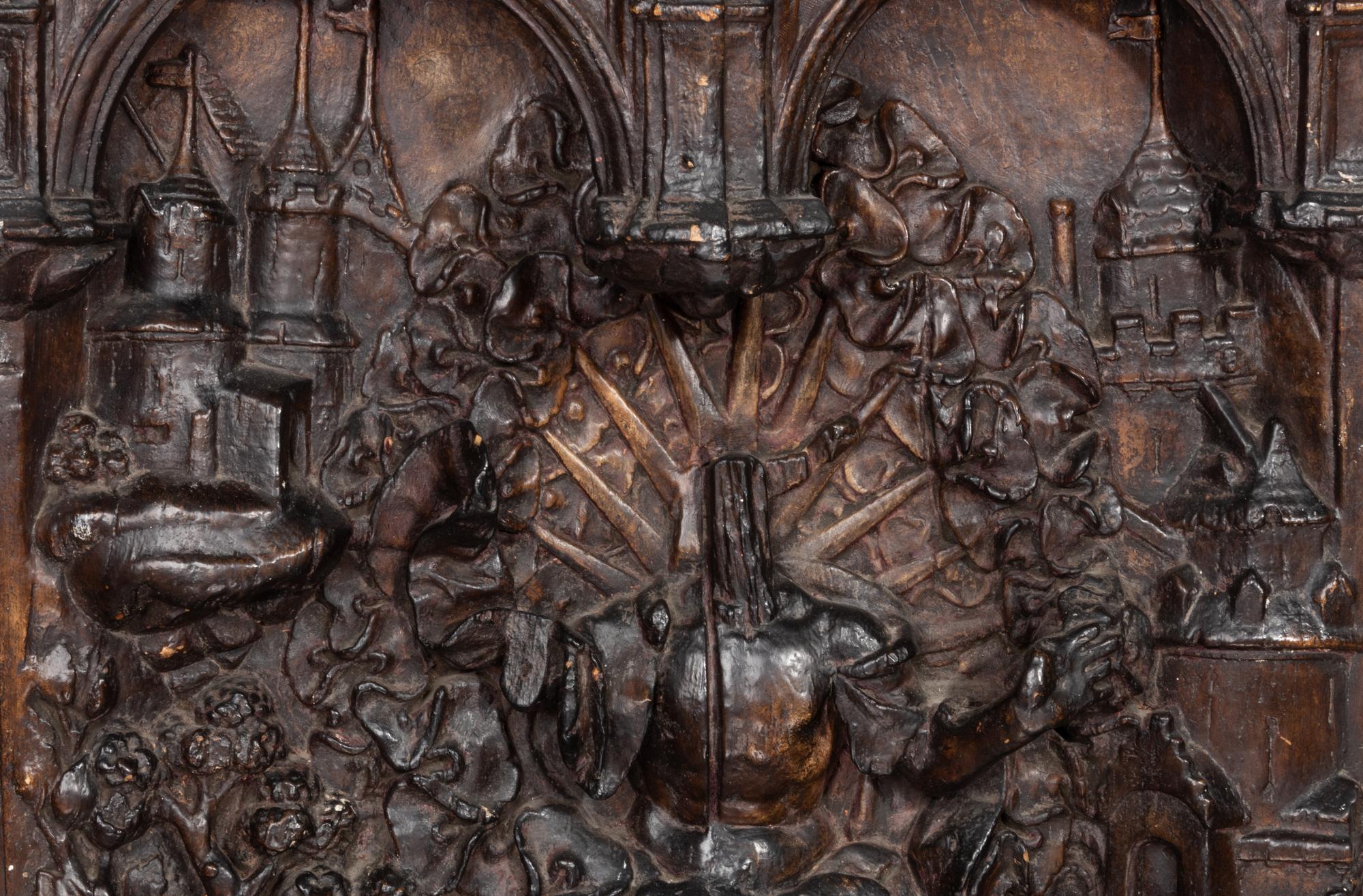 A Continental Gothic Style Molded Relief Panel