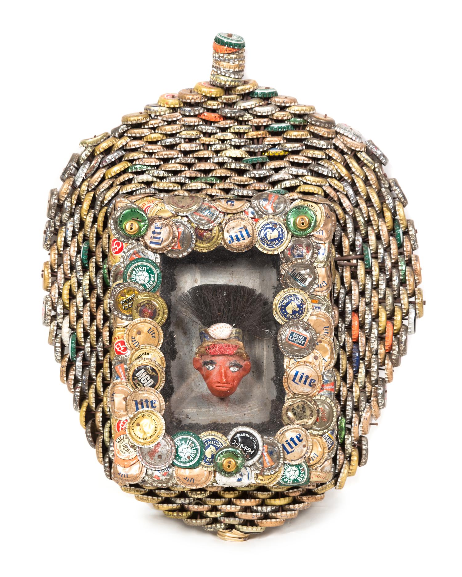 Mr. Imagination (Gregory Warmack), (American, 1948-2012), Bottlecap Frame with Paintbrush Head