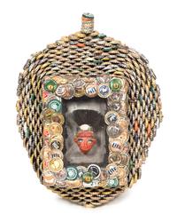 Mr. Imagination (Gregory Warmack), (American, 1948-2012), Bottlecap Frame with Paintbrush Head