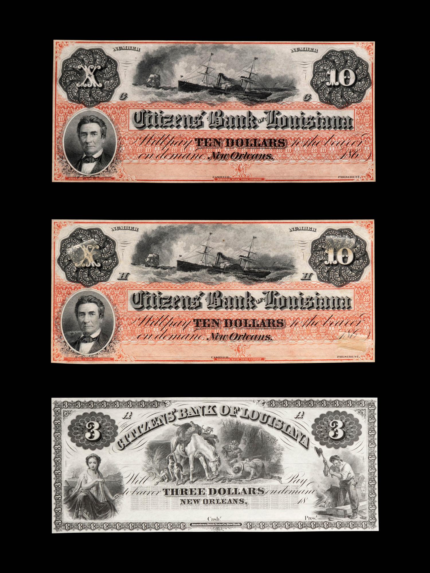 [OBSOLETE: Louisiana] Three Citizens Bank of Louisiana Bank Notes
