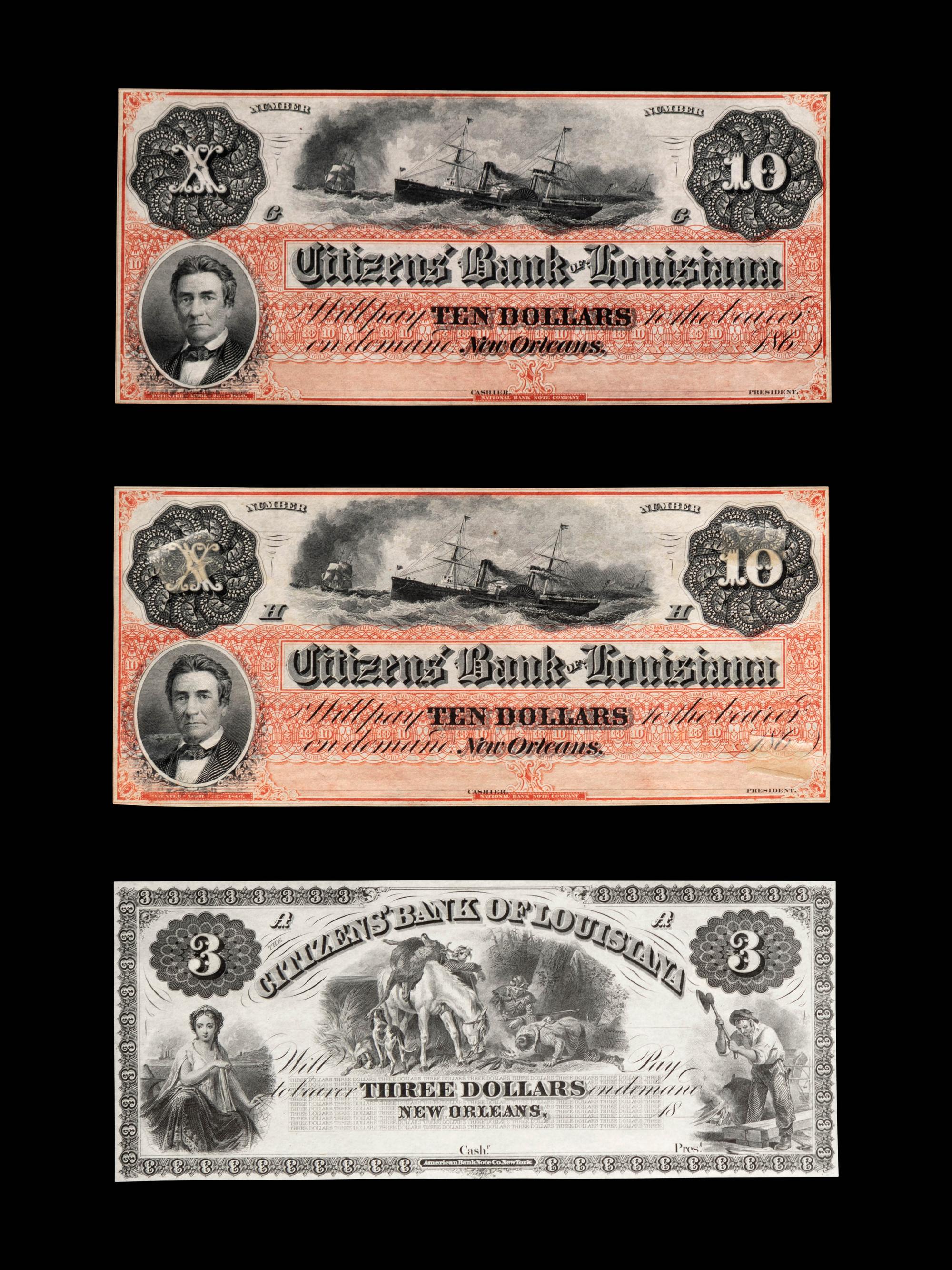 [OBSOLETE: Louisiana] Three Citizens Bank of Louisiana Bank Notes